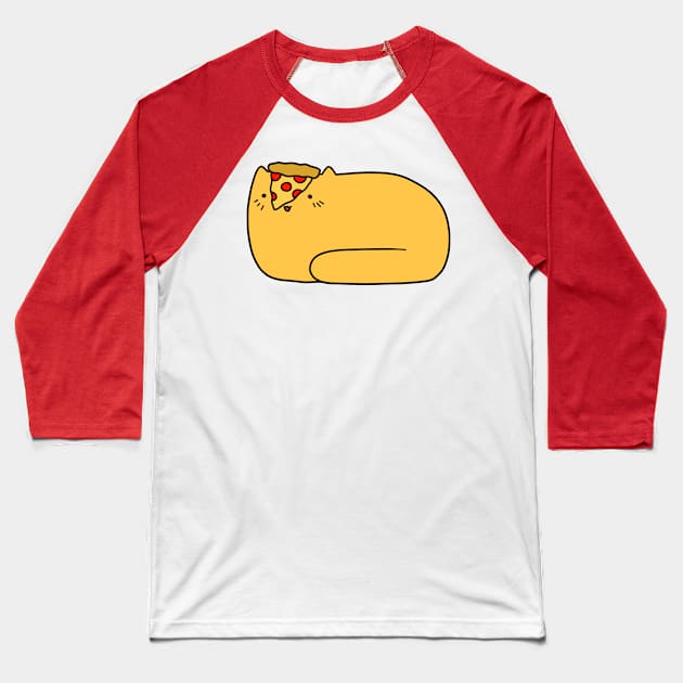 Pizza Cat Baseball T-Shirt by saradaboru